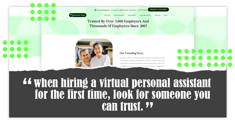 When hiring a virtual personal assistant for the first time, look for someone you can trust